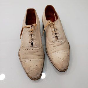 Authentic Biltrite WHT Leather Wingtip Dress Oxford Shoe 7D 8237 "WILL NOT SLIP"